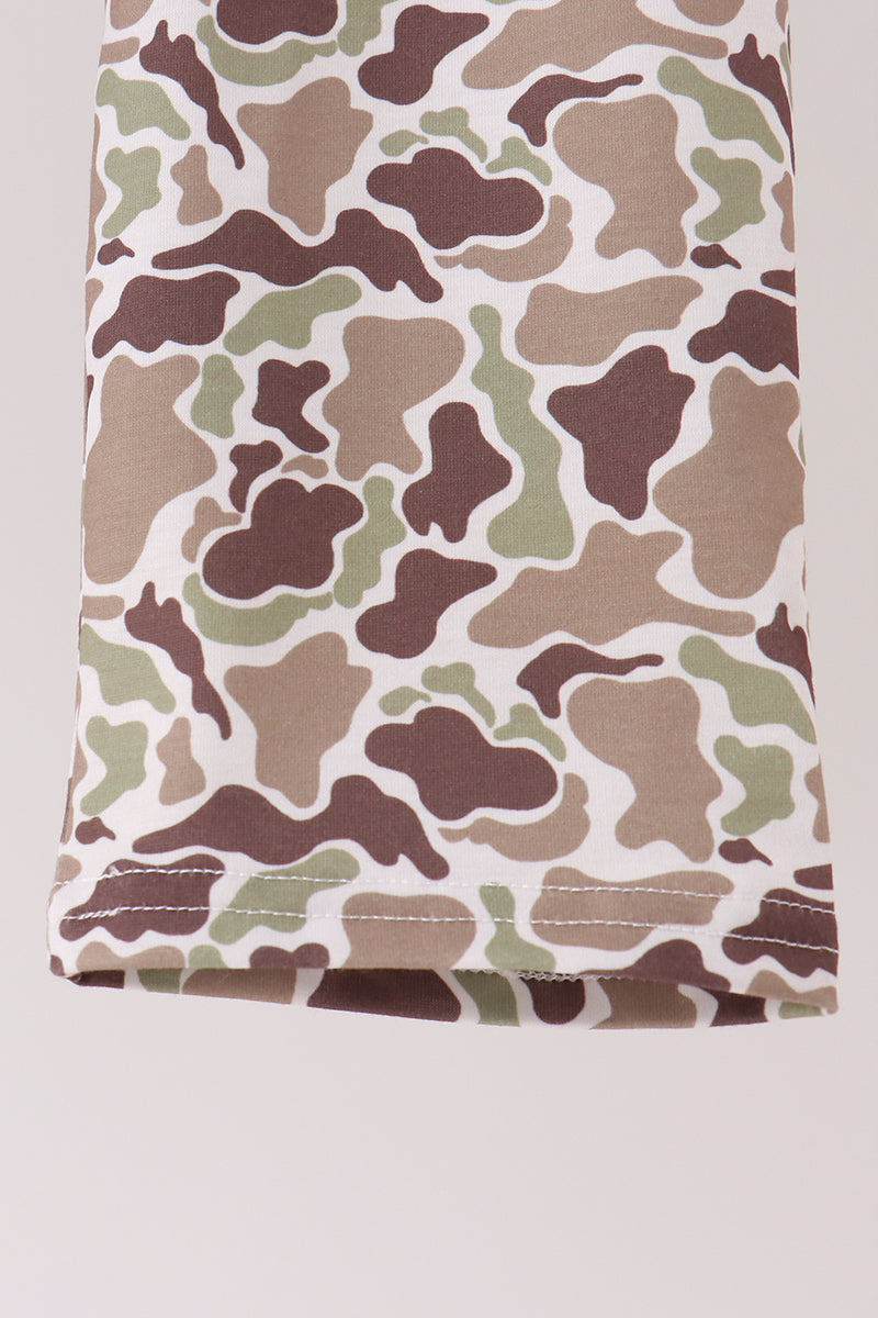 Camo Pumpkin Applique Pants Set