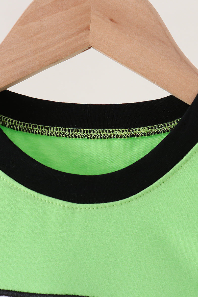Green embroidery Halloween top
