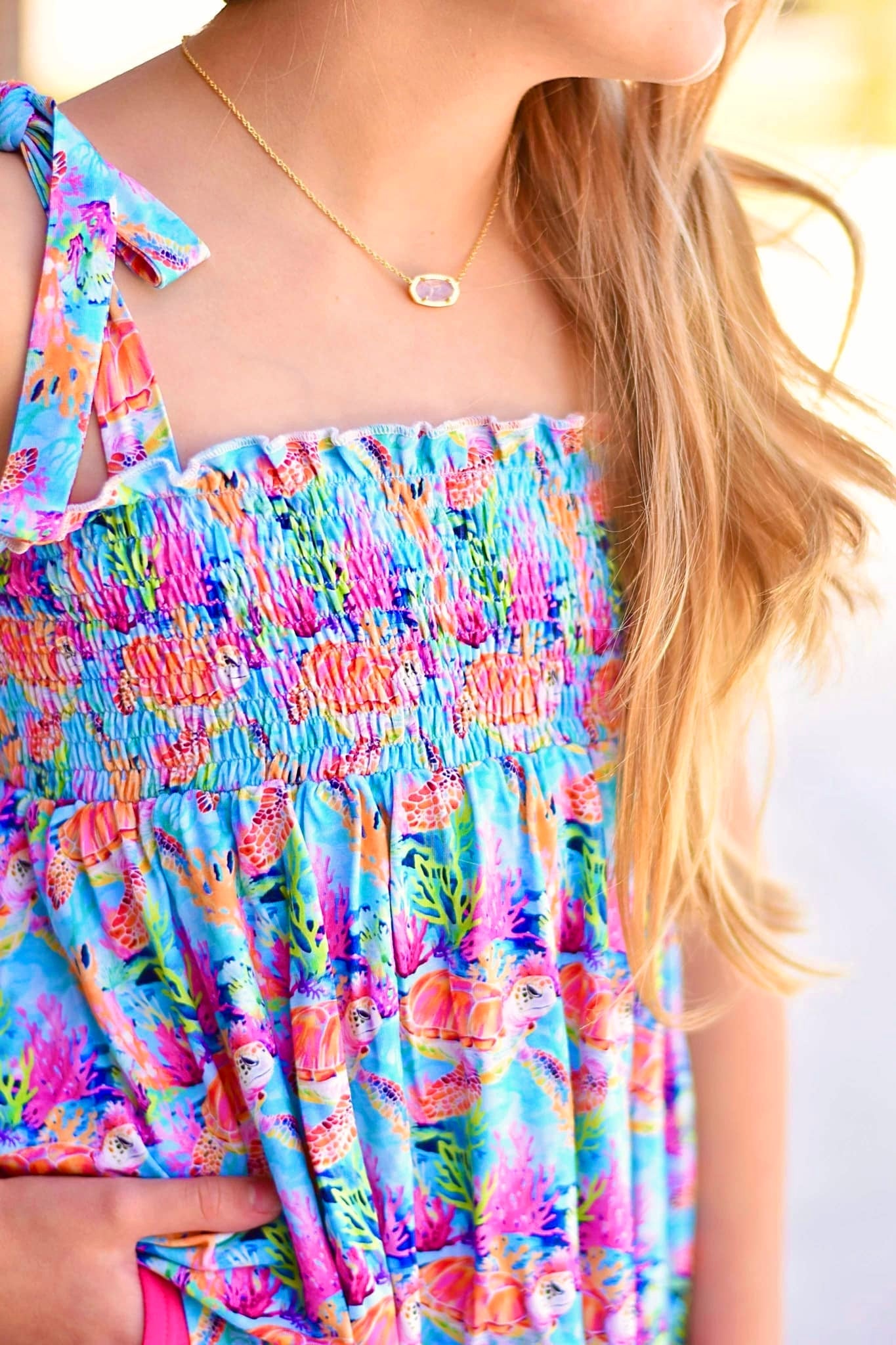 Sea Turtle Smocked Bamboo Tunic Set