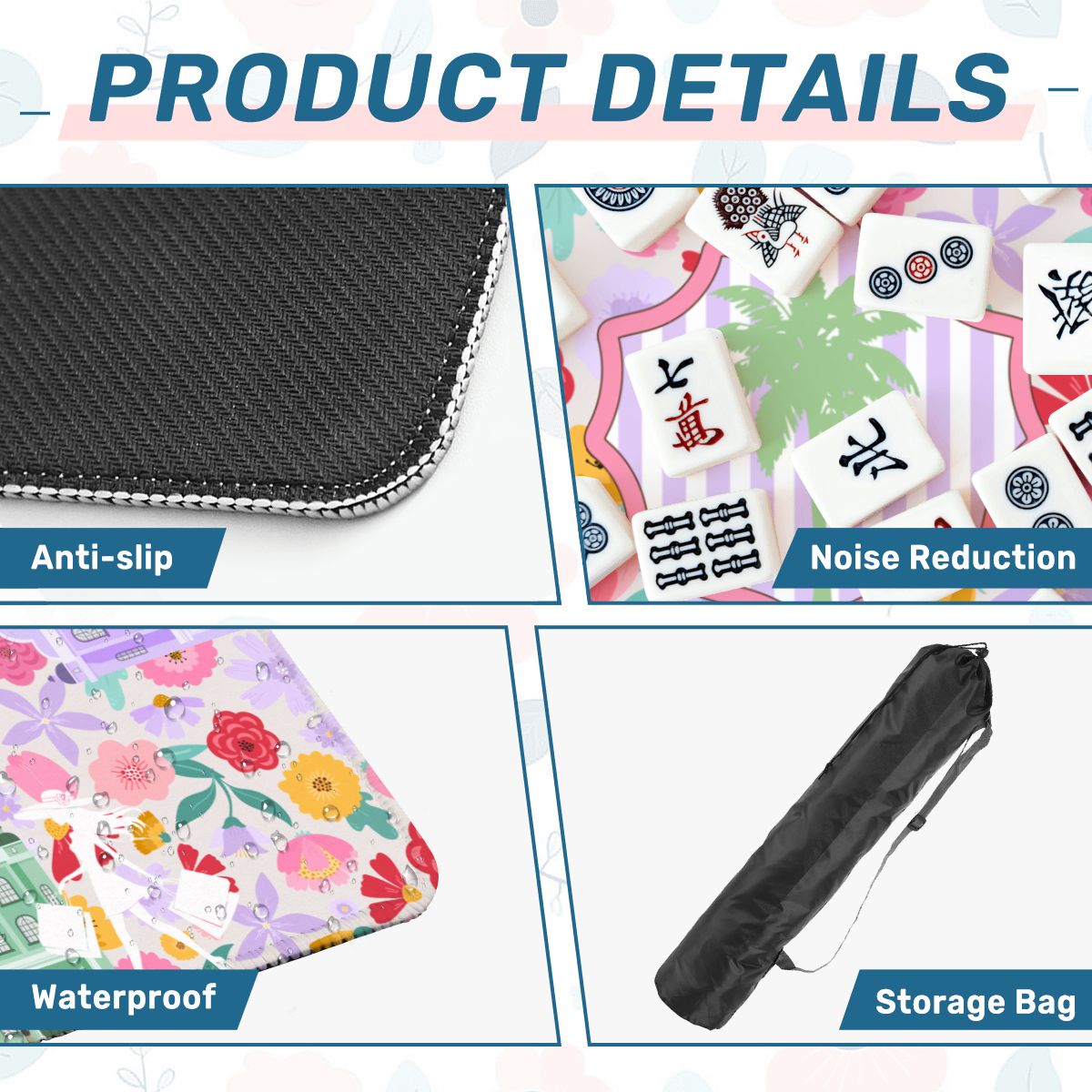 Charleston South Carolina Mahjong Floral Preppy Mahjong Mat