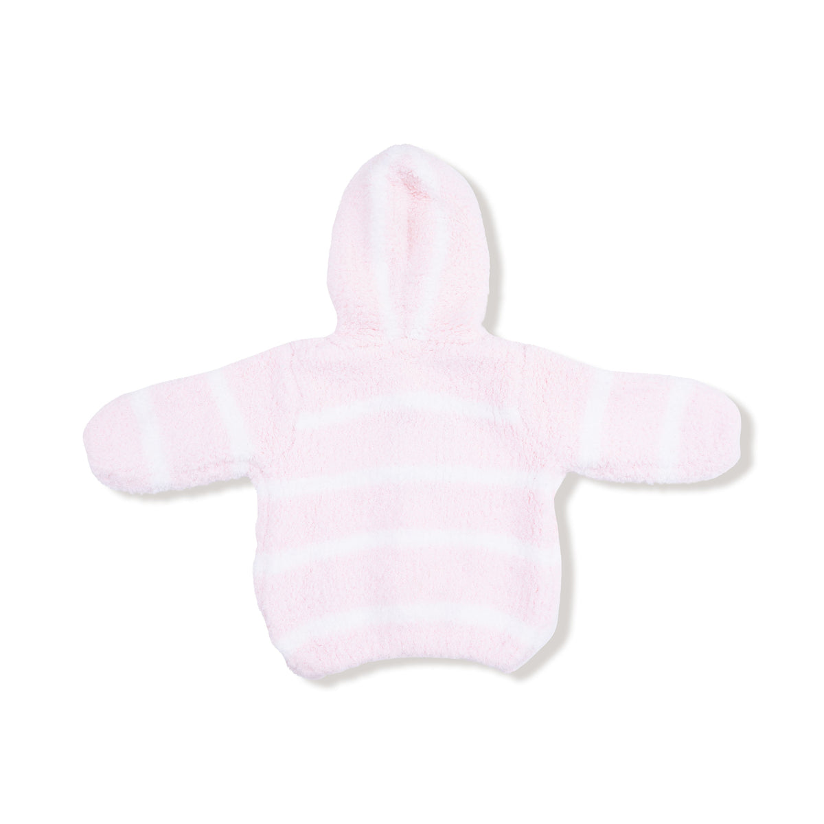 Chenille - Pretty Pink & Ivory Stripe Hooded Jacket