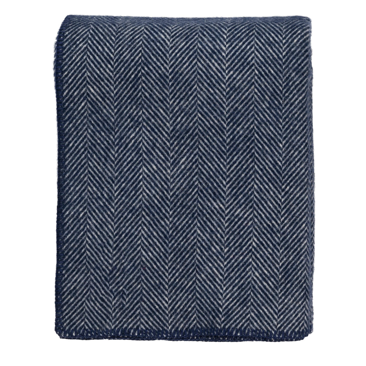 Highland Tweeds Big Throw - Navy Herringbone