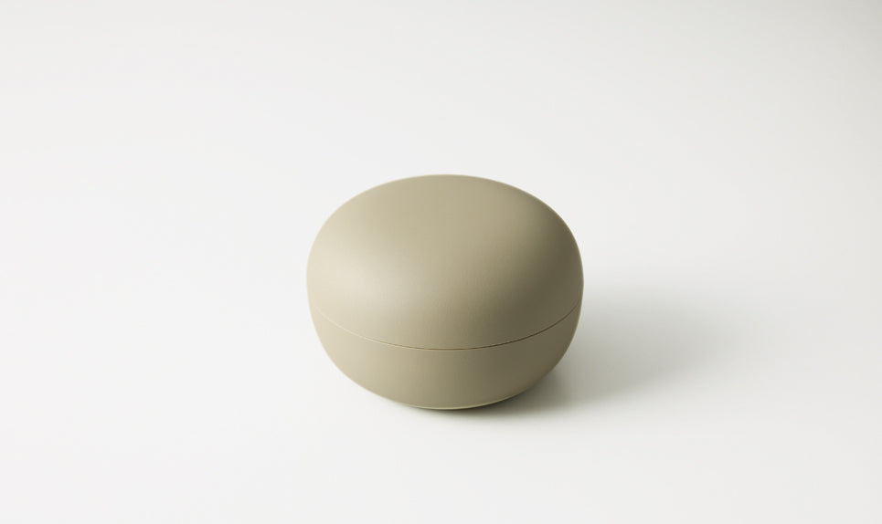 SNACK BENTO BOX PEBBLE ROUND GRAY STONE