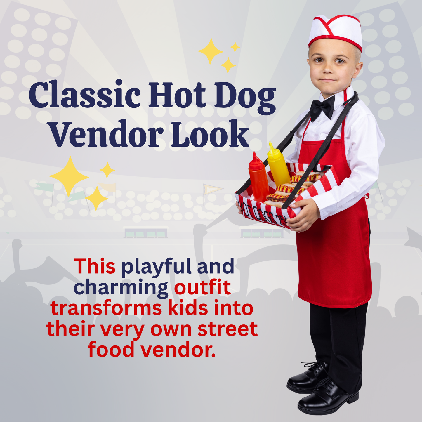 Hot Dog Vendor Costume - Kids