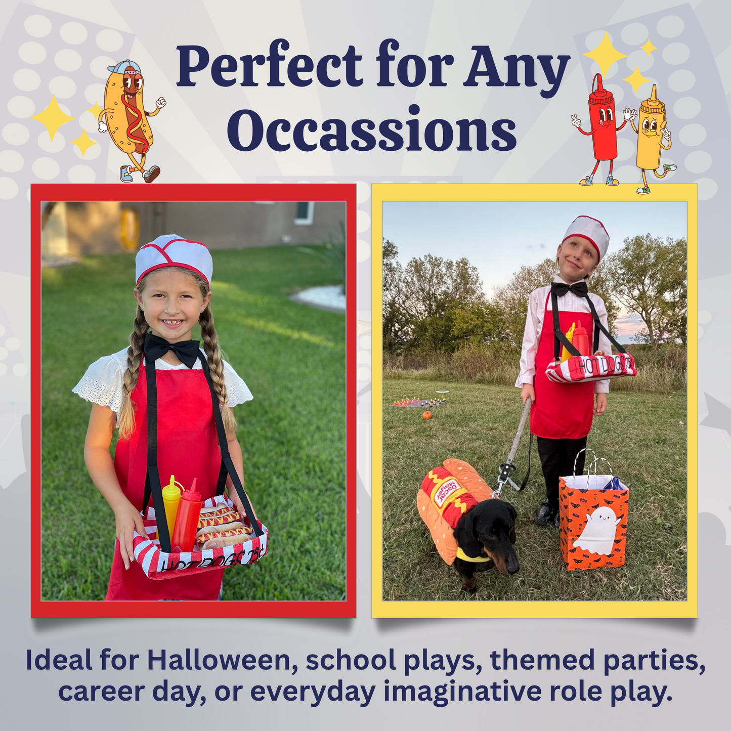 Hot Dog Vendor Costume - Kids