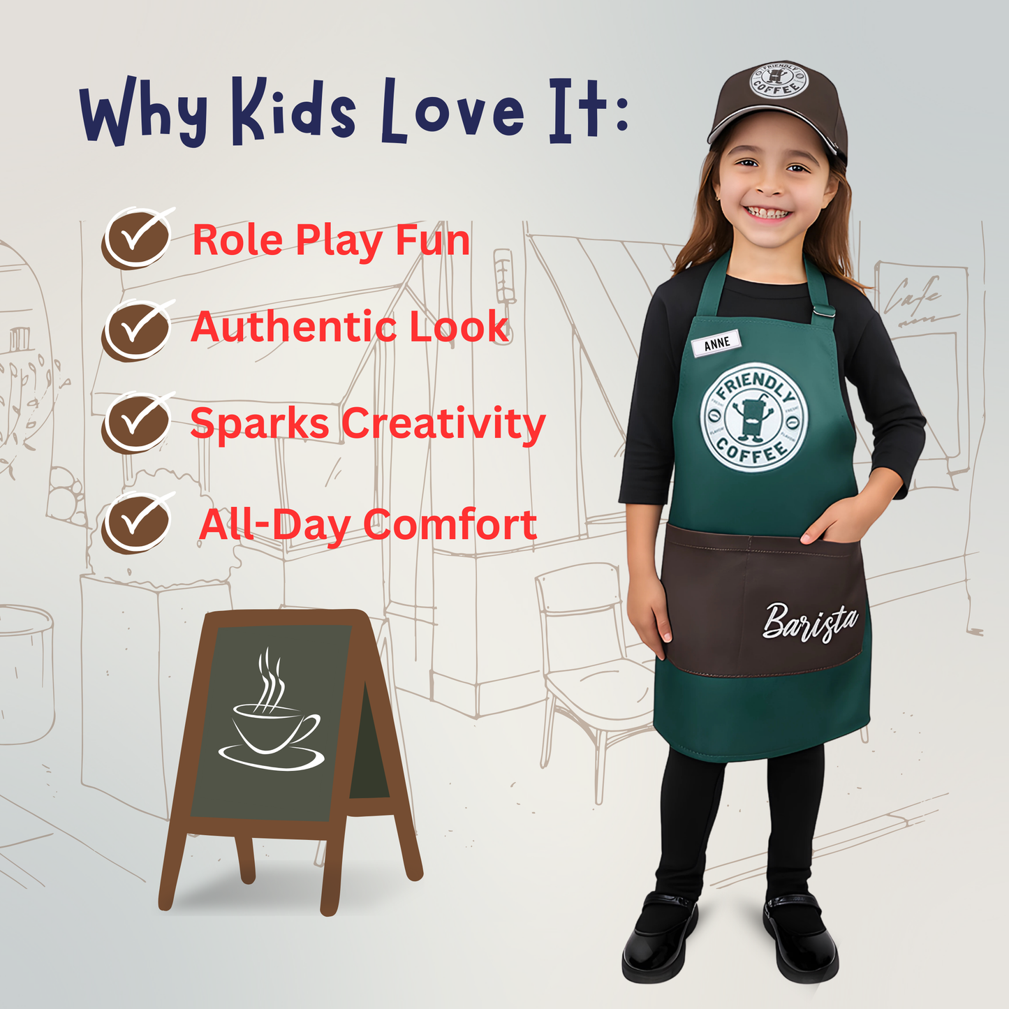 Barista Costume Set - Kids