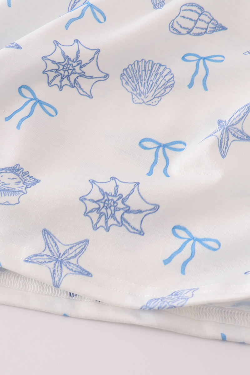 Blue seashell bow women’s dress