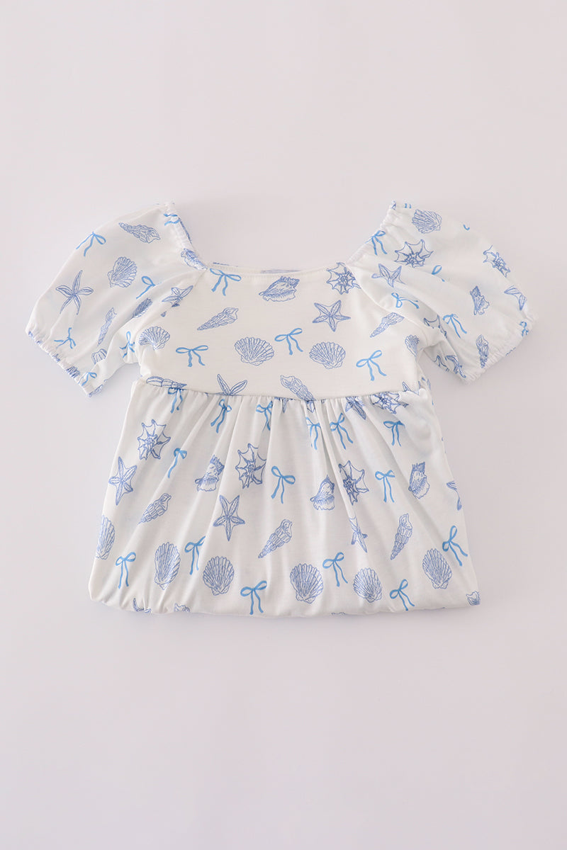 Blue seashell bow women’s dress