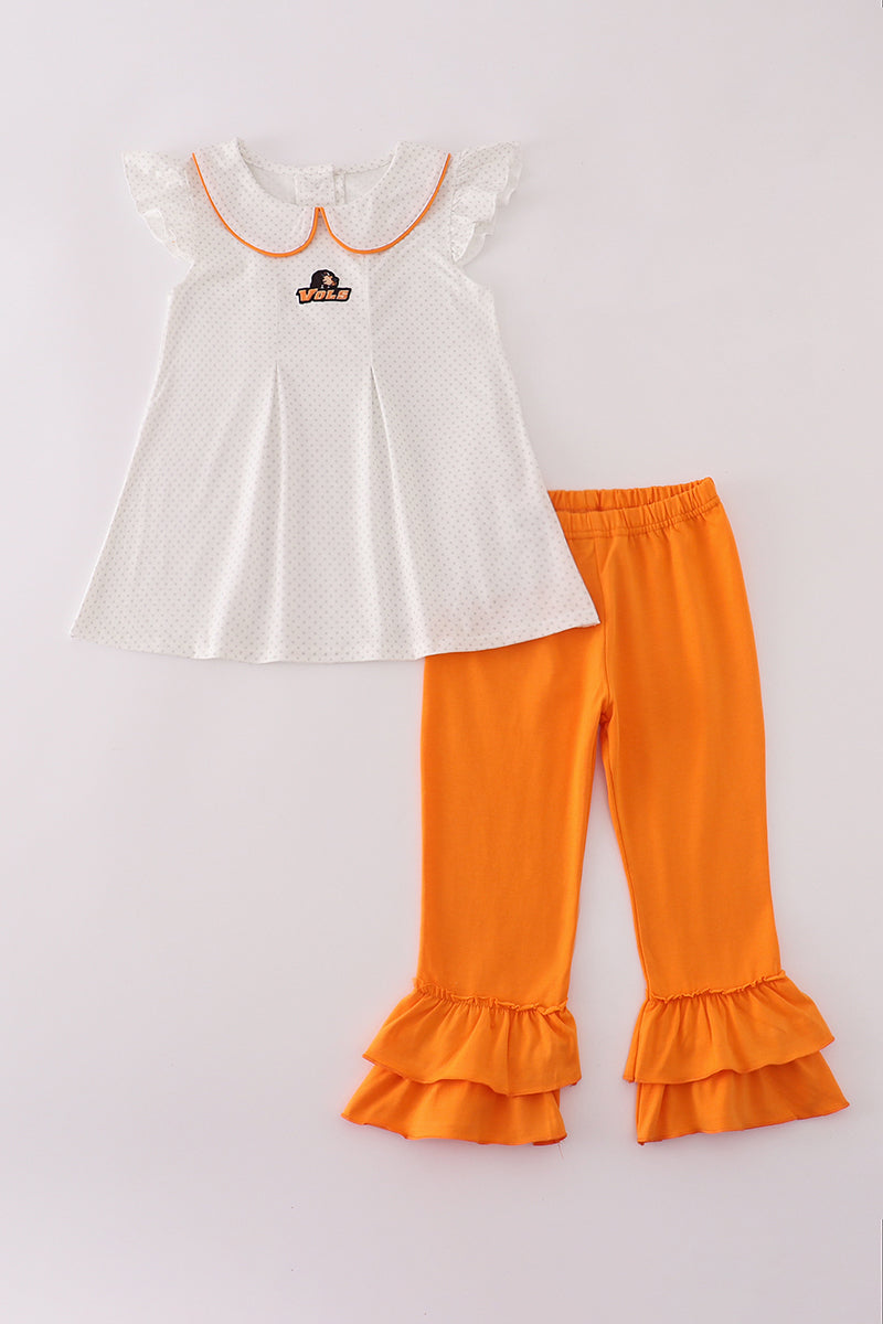 Tennessee vols applique ruffle pants set