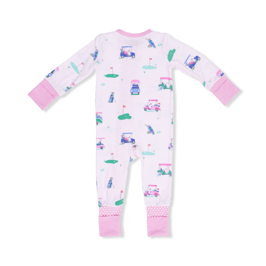 Vintage Golf Carts Pink - Convertible Romper