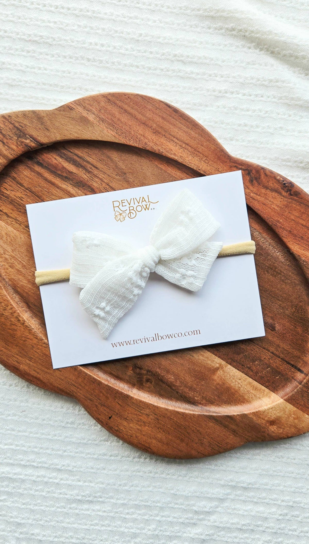 Small White Floral Lace bow