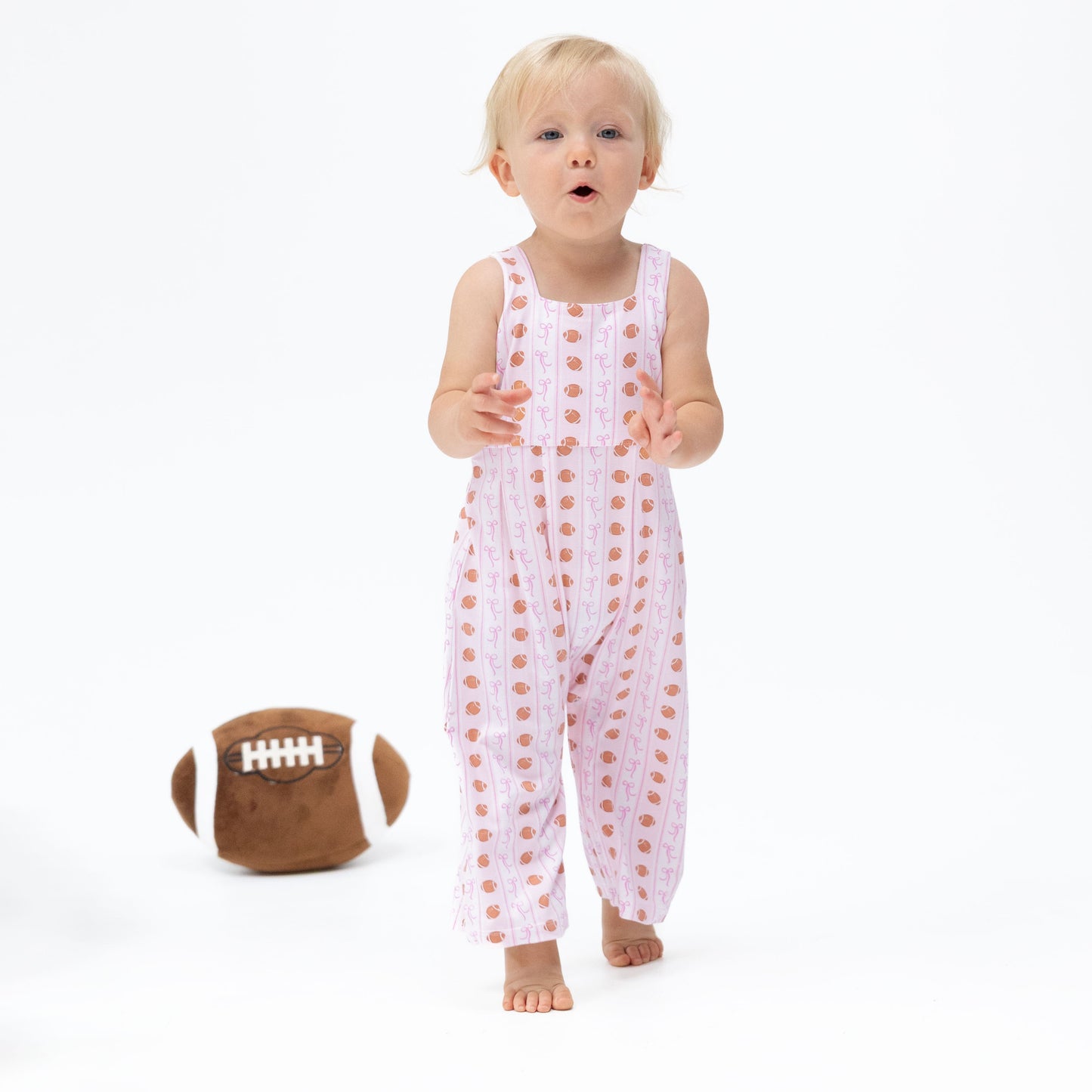 Football Bow Stripe - Wide Leg Jumpsuit
