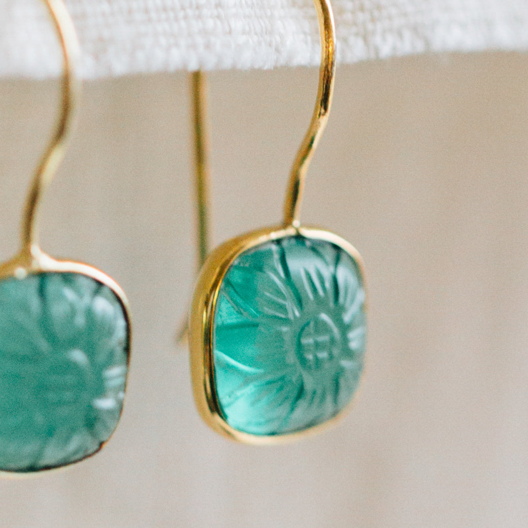 Lalita Blue Daisy Dangle Earrings