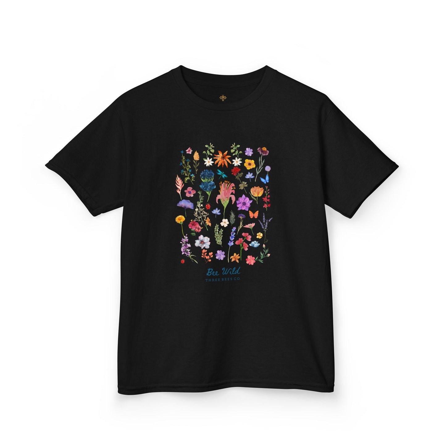 Bee Wild Girls Floral Short Sleeve Youth Hive Tee
