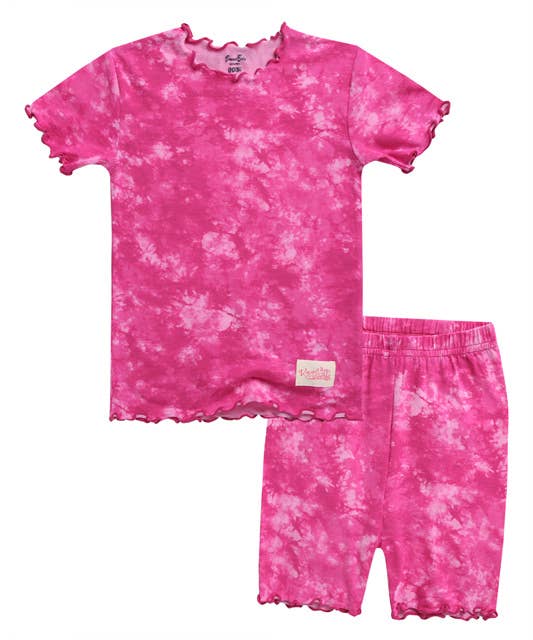 Bamboo Tie Dyeing Pink Short Sleeve PJs
