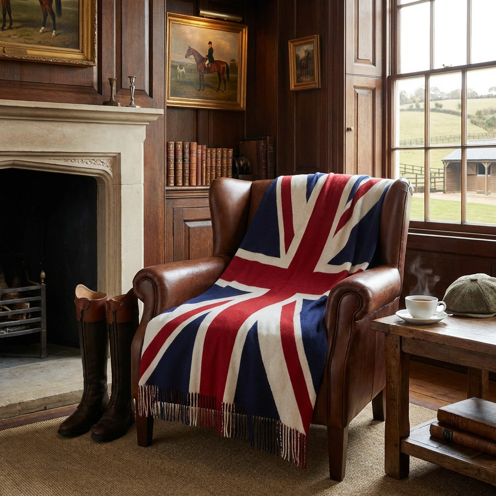 Prince of Scots Union Jack Merino Wool Throw
