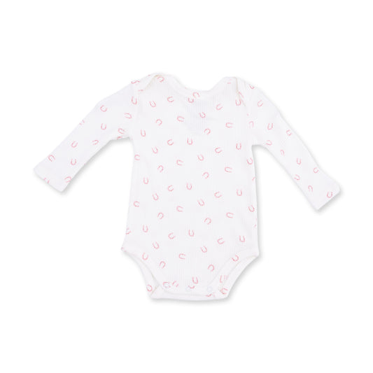 Little Horseshoes Pink - Long Sleeve Bodysuit