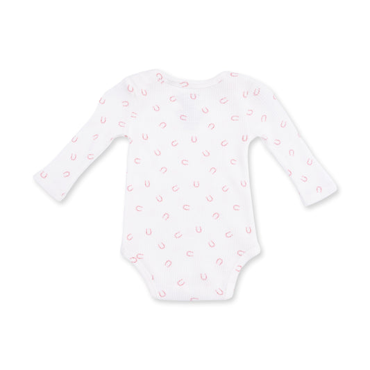 Little Horseshoes Pink - Long Sleeve Bodysuit