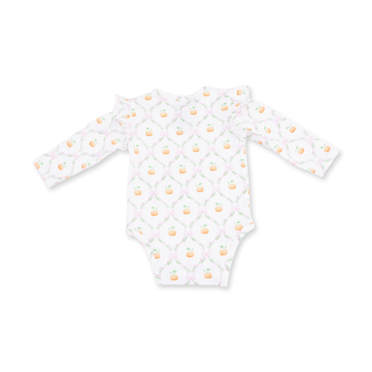 Pretty Pumpkin Trellis - Ruffle Sleeve Bodysuit with Snap Shoulder