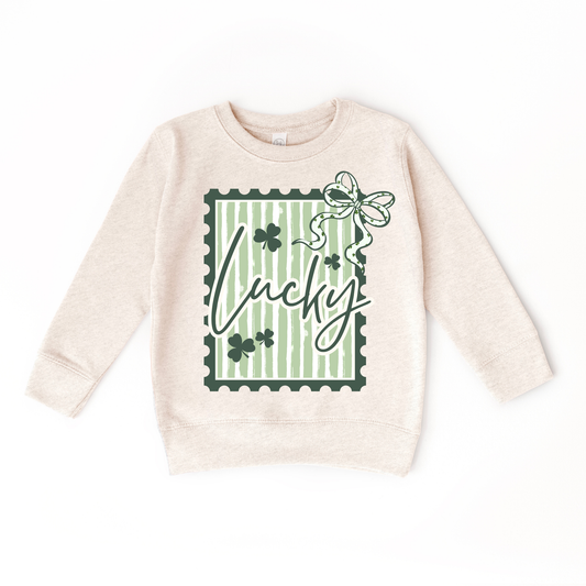 Lucky Stamp Bow Sweatshirt
