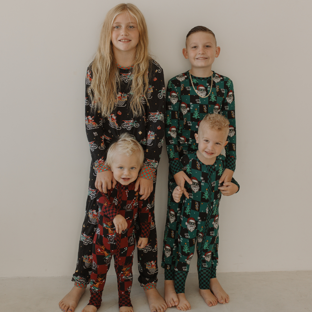 Let's Race Santa Toddler & Youth Pajamas *PREORDER - SHIPPING OUT BETWEEN DEC 6-12*
