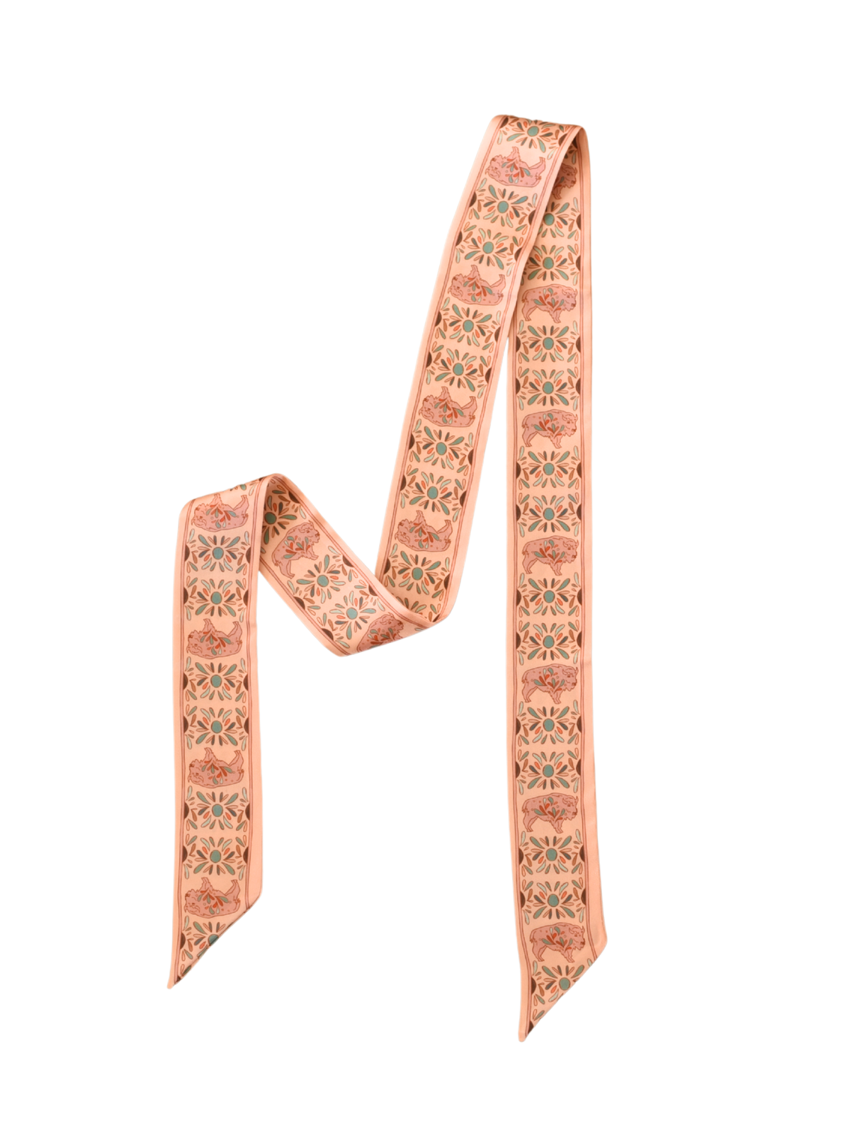 Blooming Bison Twilly Satin Chiffon Western Cowgirl Scarf