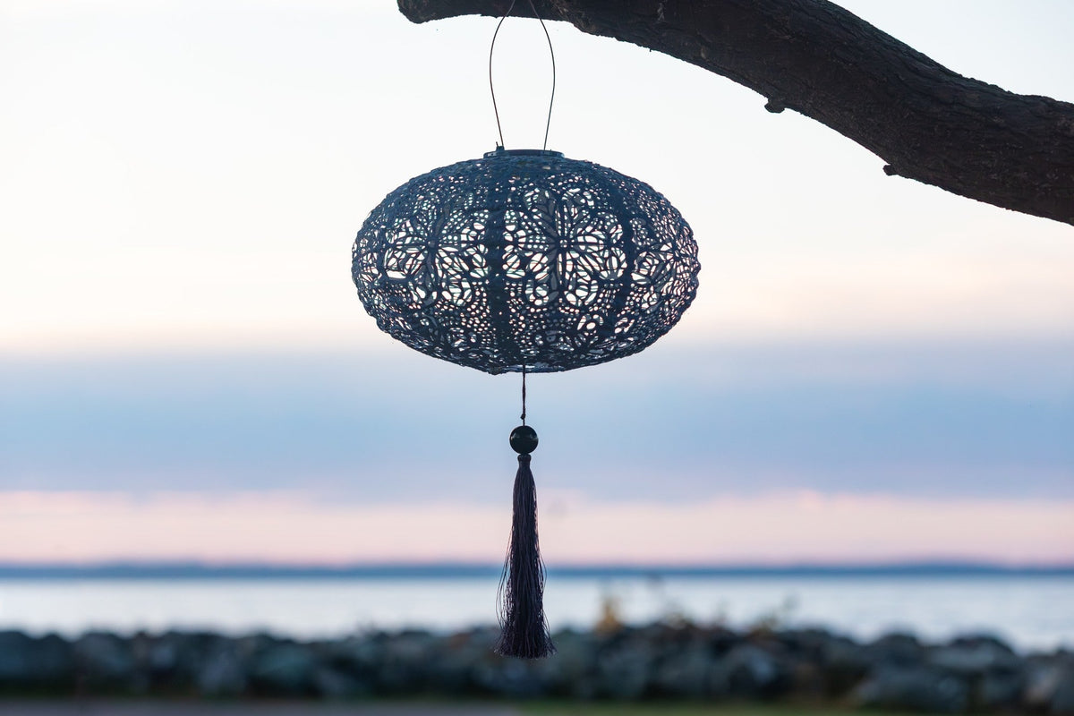 Soji Stella - Tassel Oval - 14" Solar Lantern