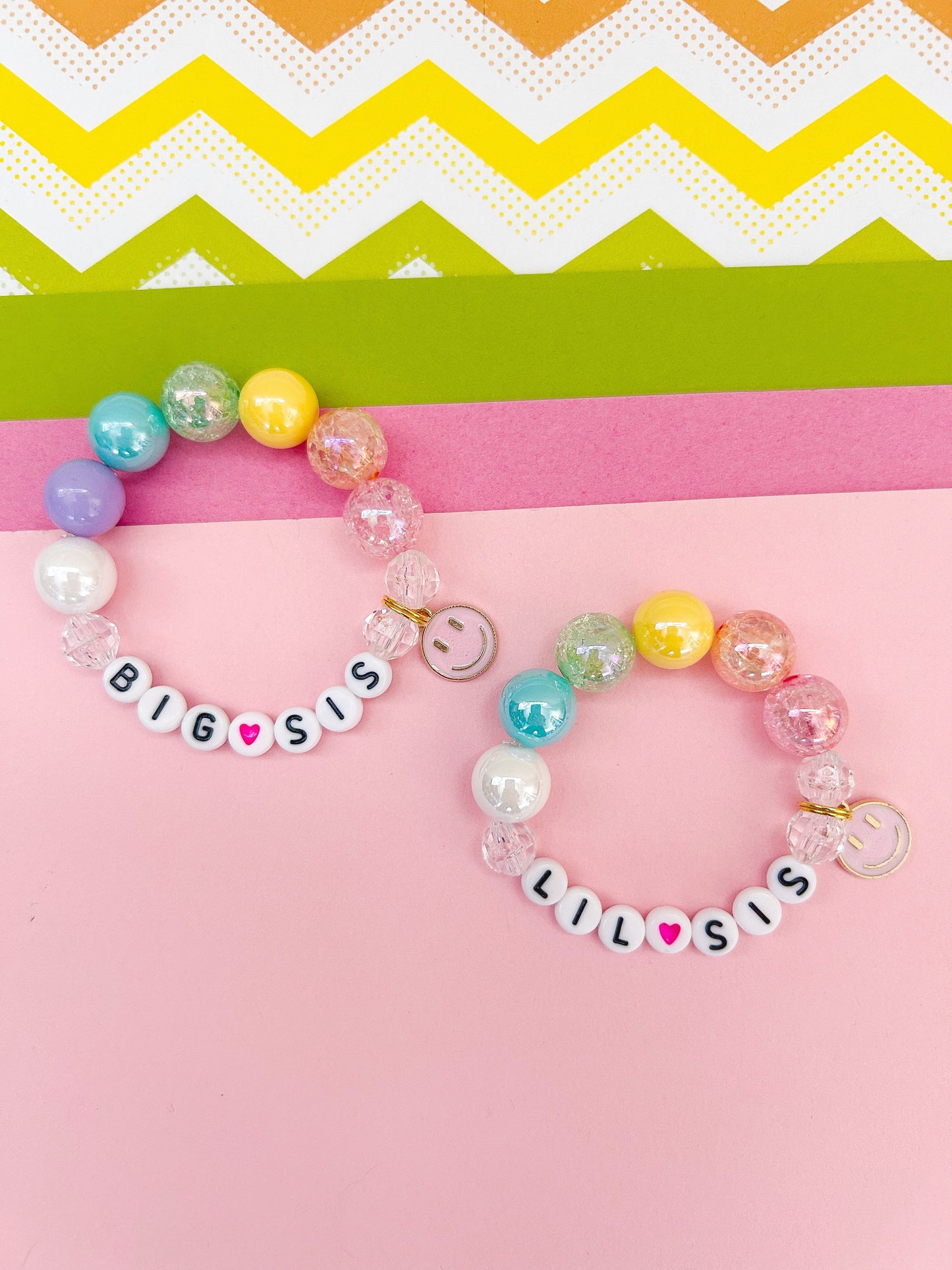 Smile! Big Sis OR Lil Sis Charm Bracelet