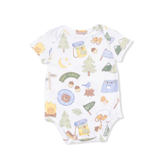 Camping Blue - Short Sleeve Bodysuit