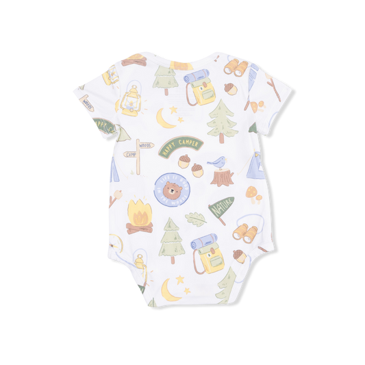 Camping Blue - Short Sleeve Bodysuit
