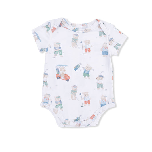 Golfing Teddy Bears - Short Sleeve Bodysuit