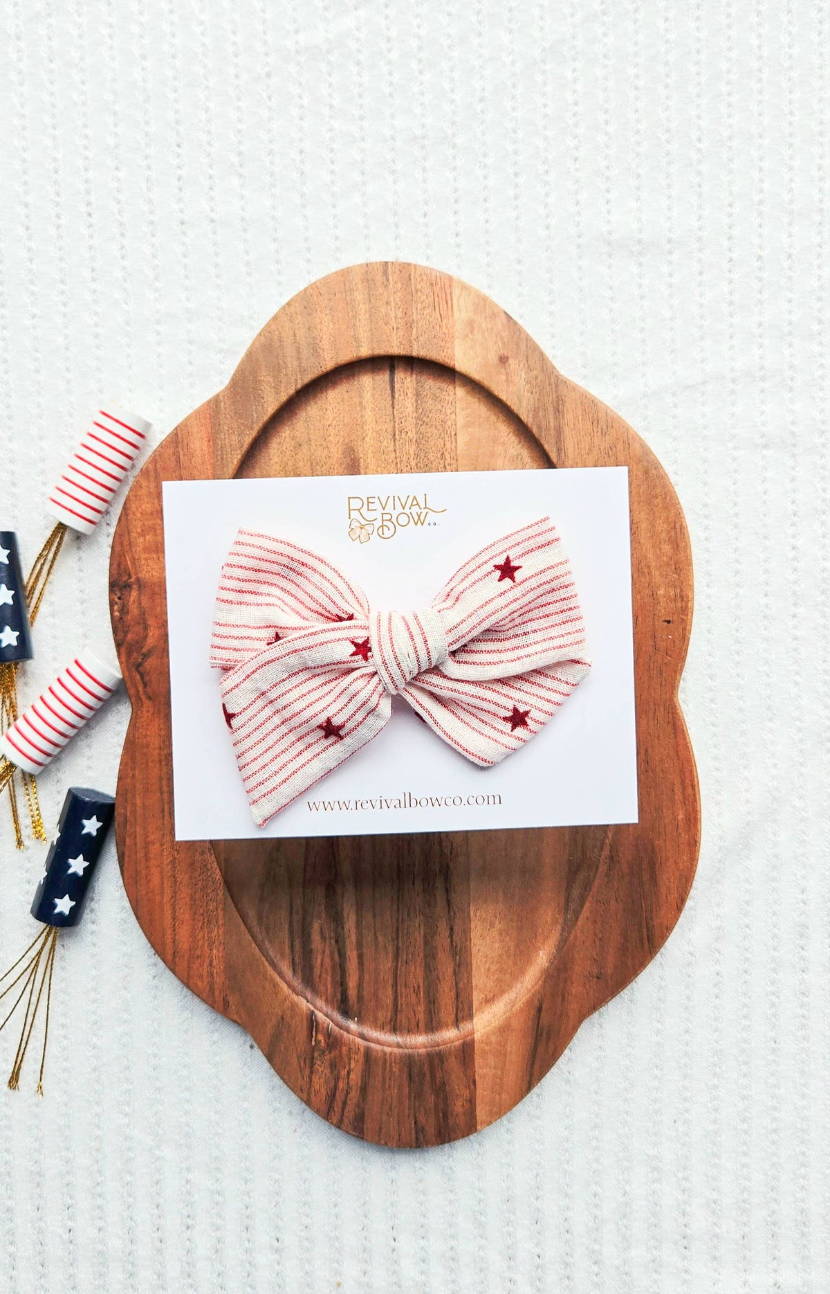 Large Pinwheel Bow on Clip • Stars & Stripes