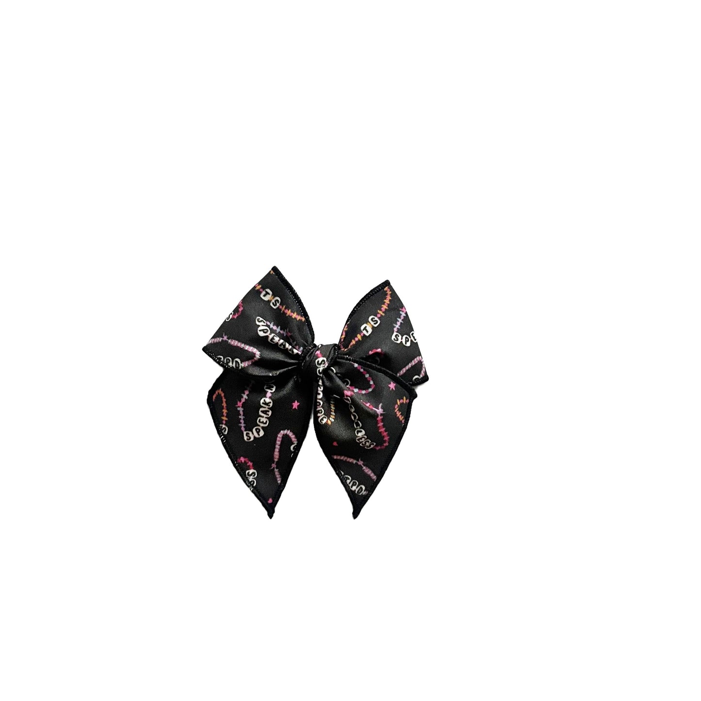 Friendship Bracelet on Black Elle Bow 
