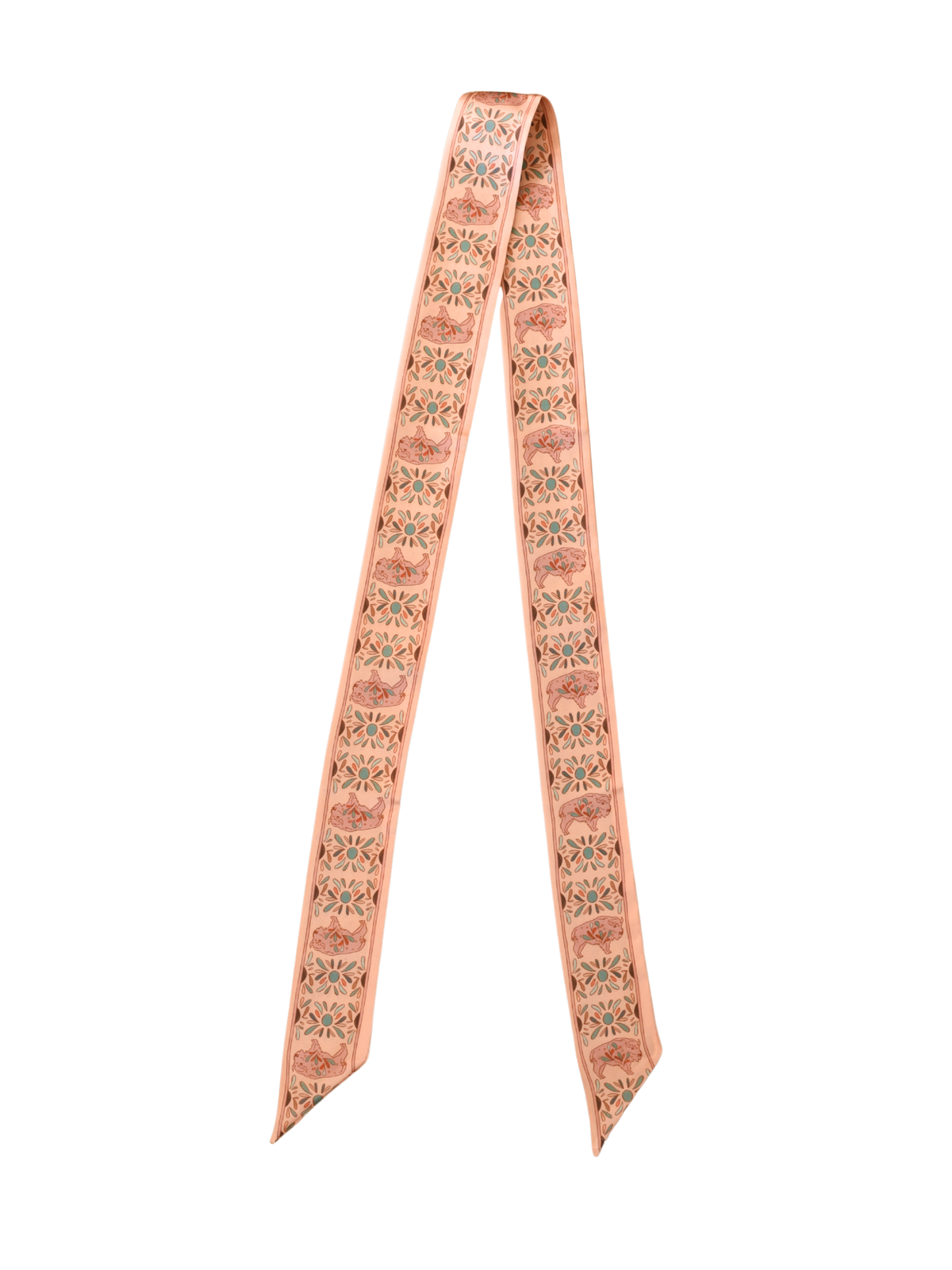 Blooming Bison Twilly Satin Chiffon Western Cowgirl Scarf