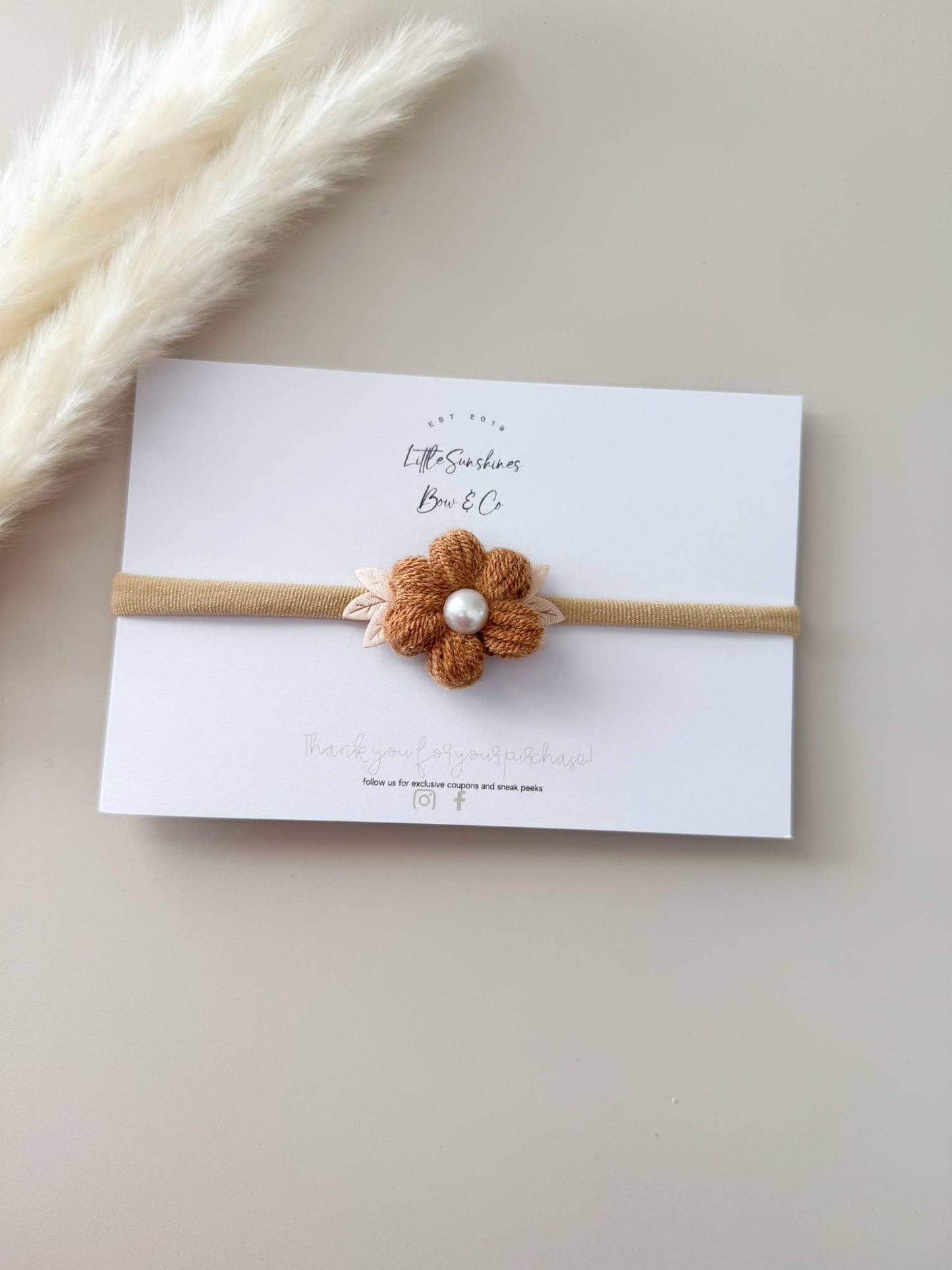Knit Pearl Flower Hair Clips & Headbands