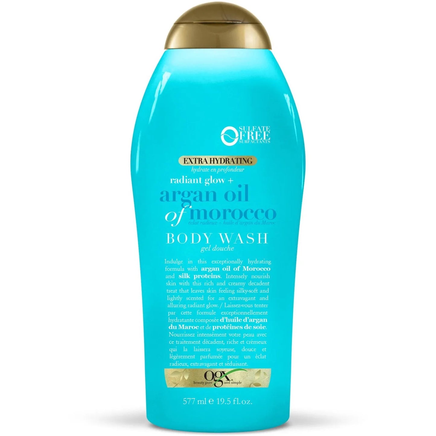 OGX Radiant Glow + Argan Oil of Morocco Extra Hydrating Body Wash, 19.5 oz
