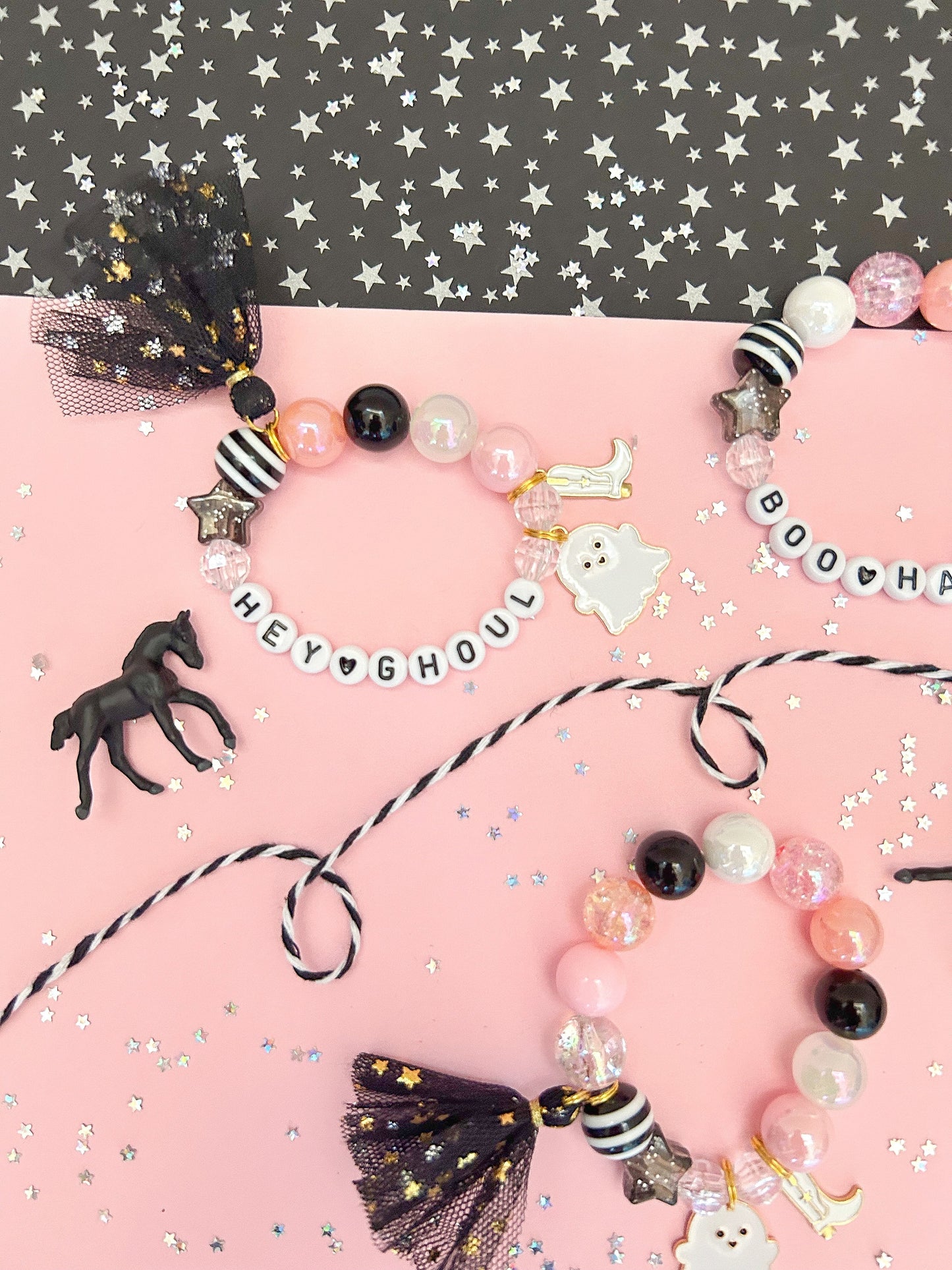 Country Cowgirl Ghost Cowboy Boot Kids Charm Bracelet