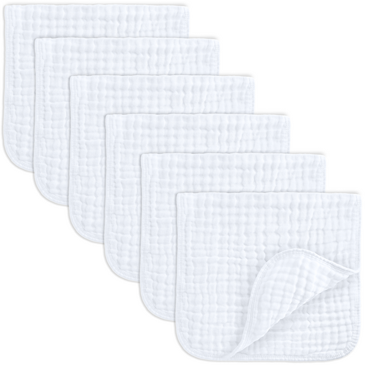 Muslin Burp Cloths in White