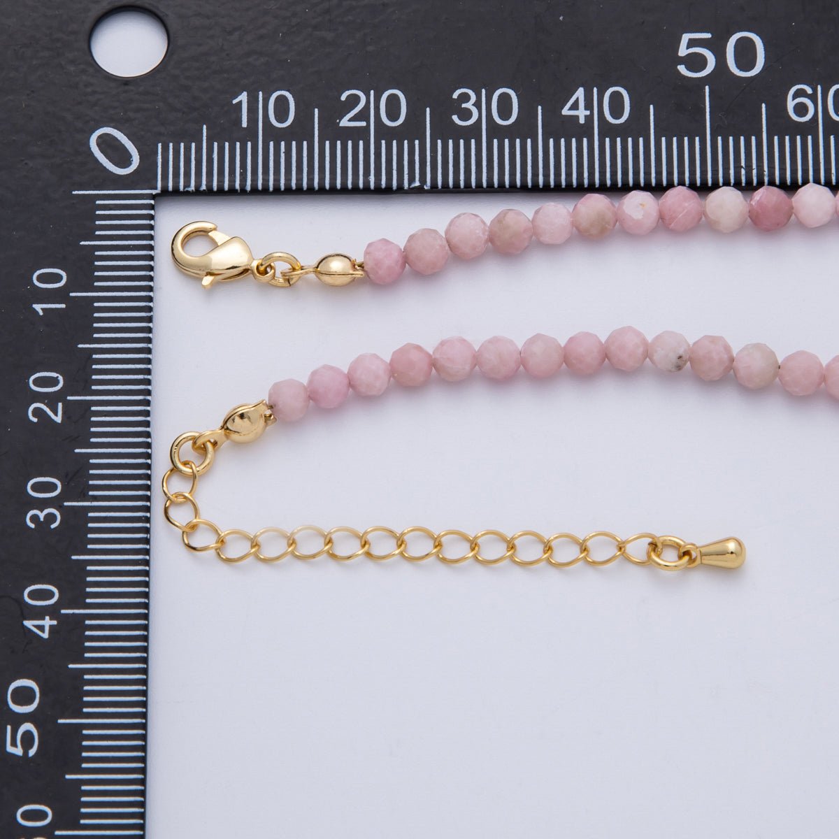 16K Gold Filled Pink Opal Multifaceted Gemstone Bead 16 Inch Handmade Necklace | WA-014