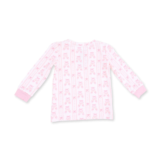 Ballet Shoes Ribbon Stripe - Long Sleeve Loungewear Set