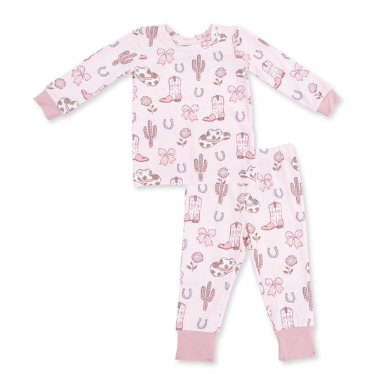 Cowgirl Boots and Bows - Long Sleeve Loungewear Set
