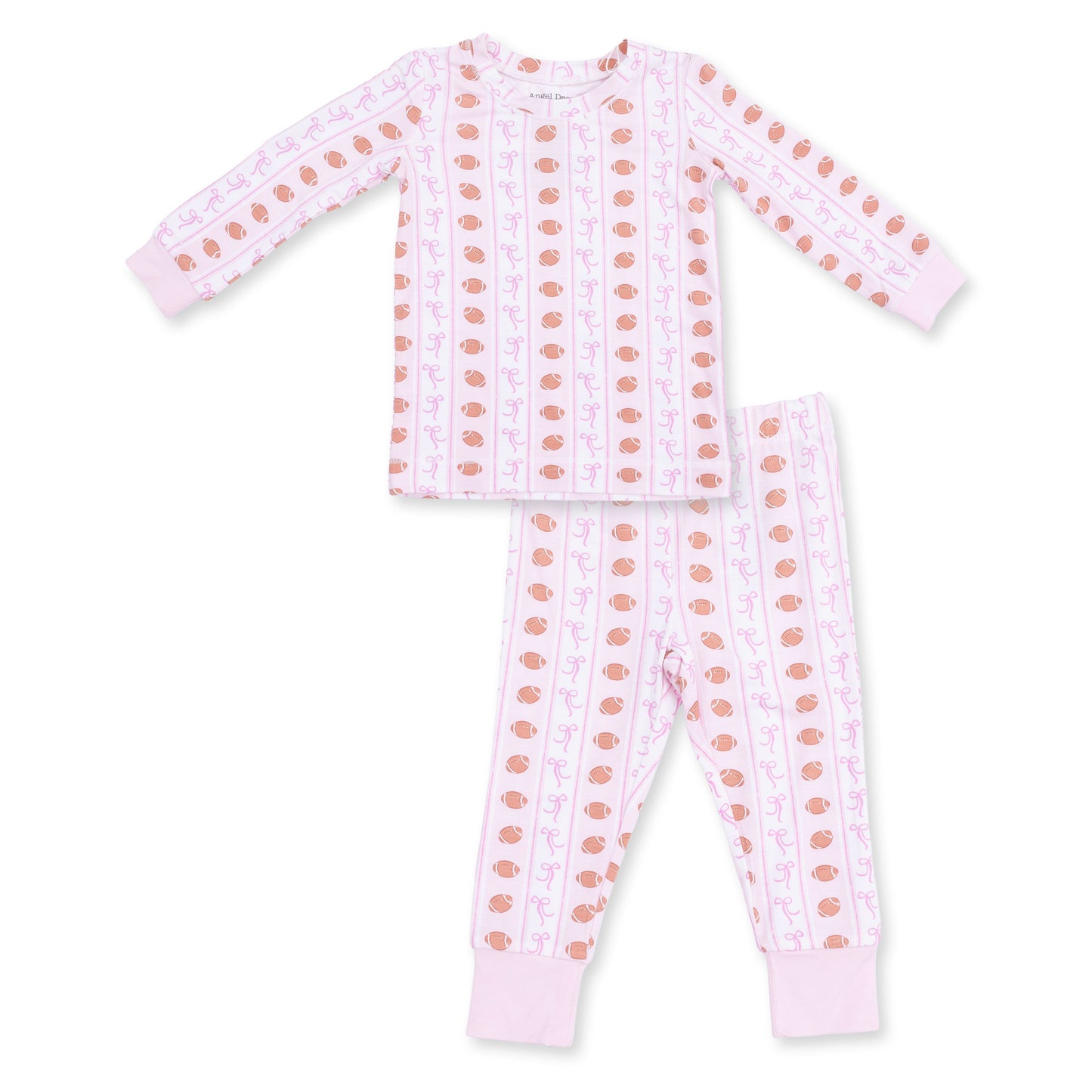 Football Bow Stripe - Long Sleeve Loungewear Set