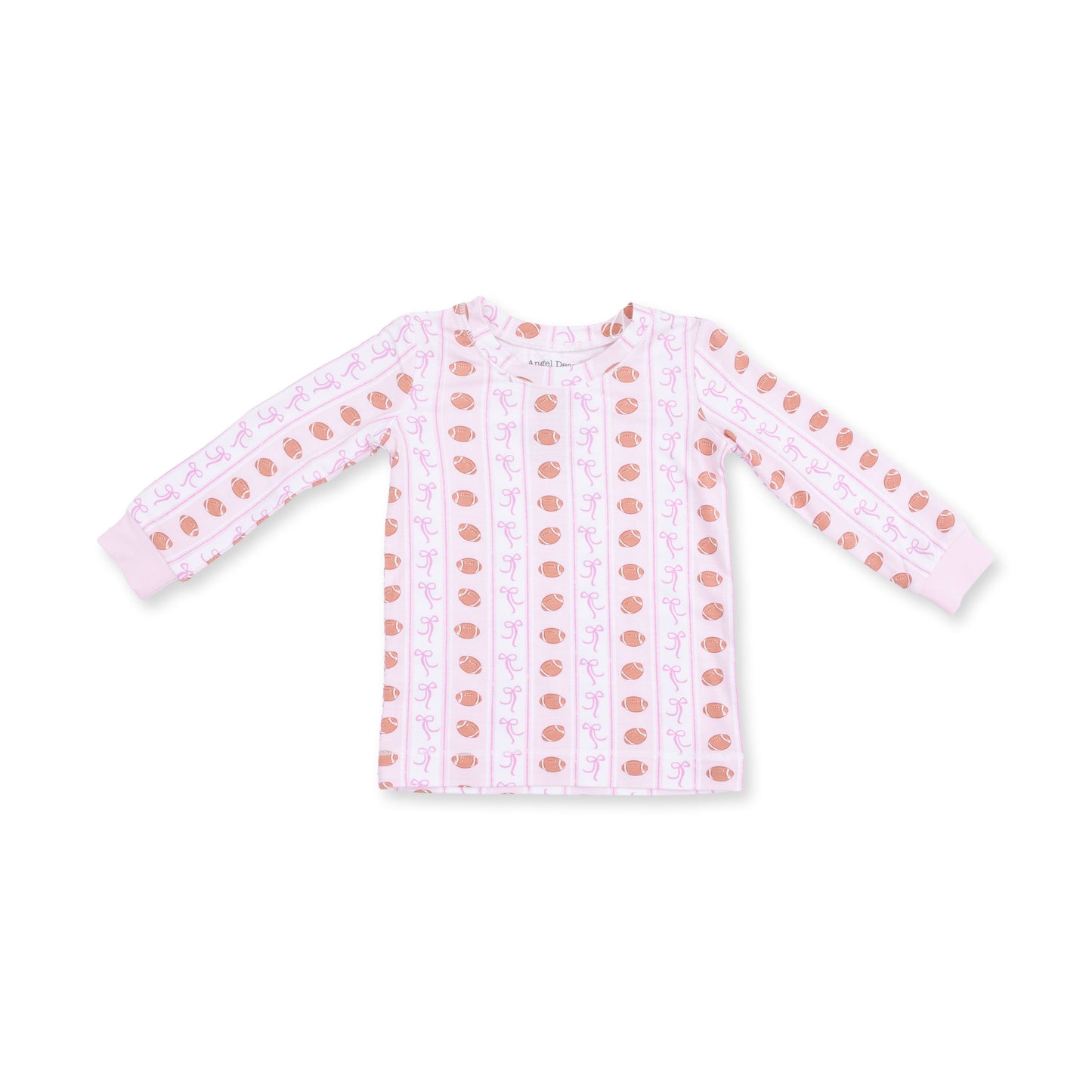 Football Bow Stripe - Long Sleeve Loungewear Set