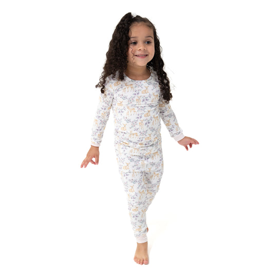 Floral Deer - Long Sleeve Loungewear Set