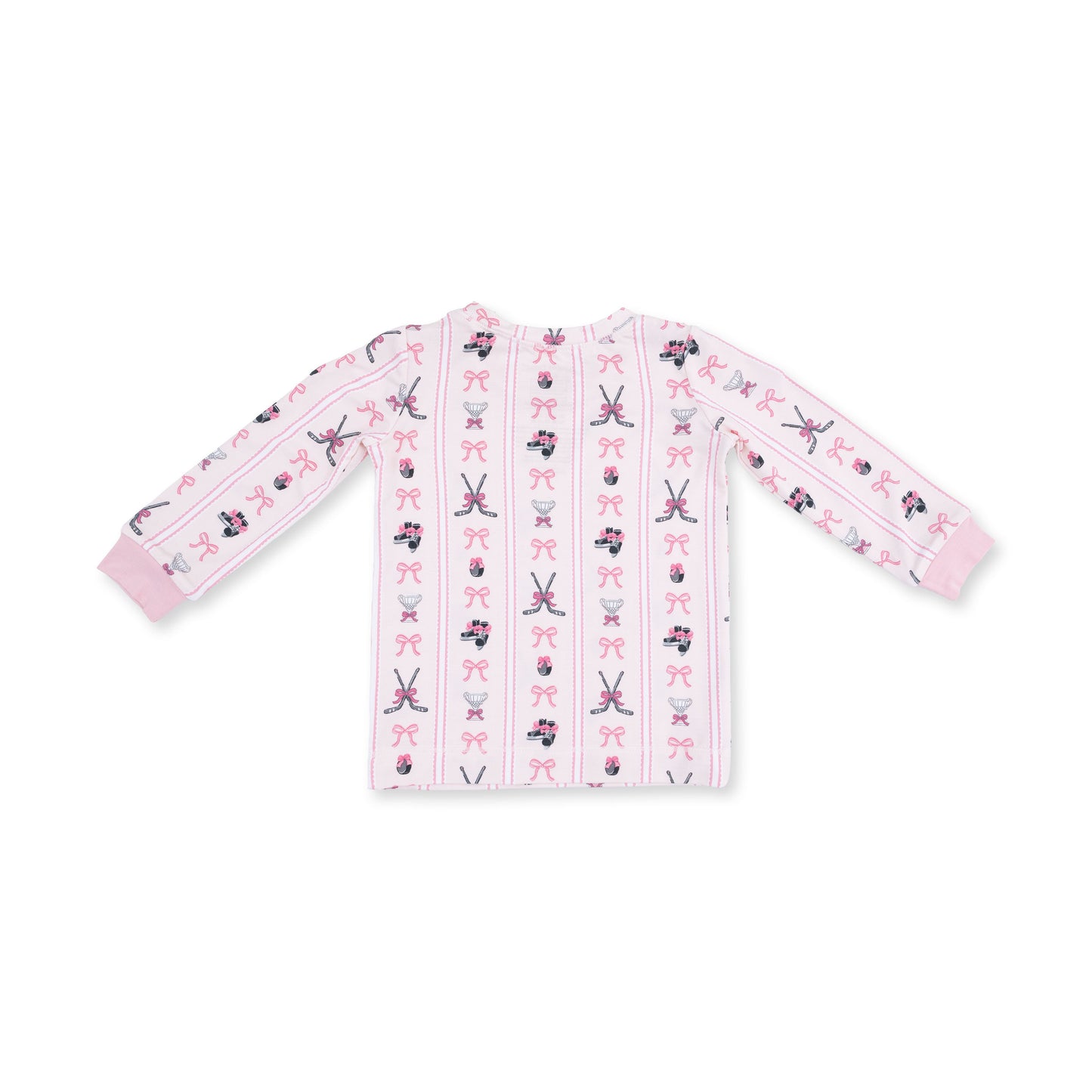 Megan's Bowtiful Hockey Stripe - Long Sleeve Loungewear Set