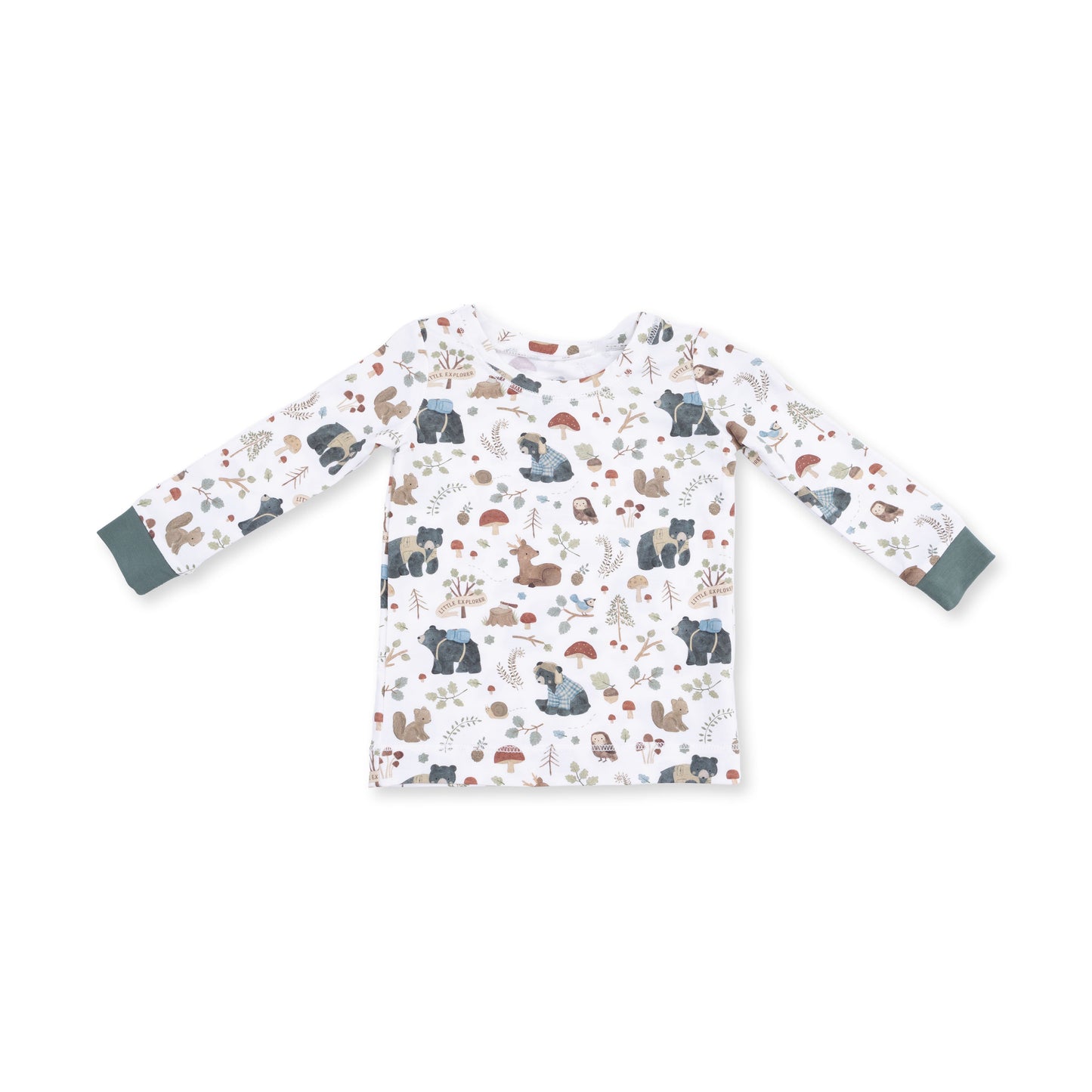 Southern Woodland Animals Green - Long Sleeve Loungewear Set