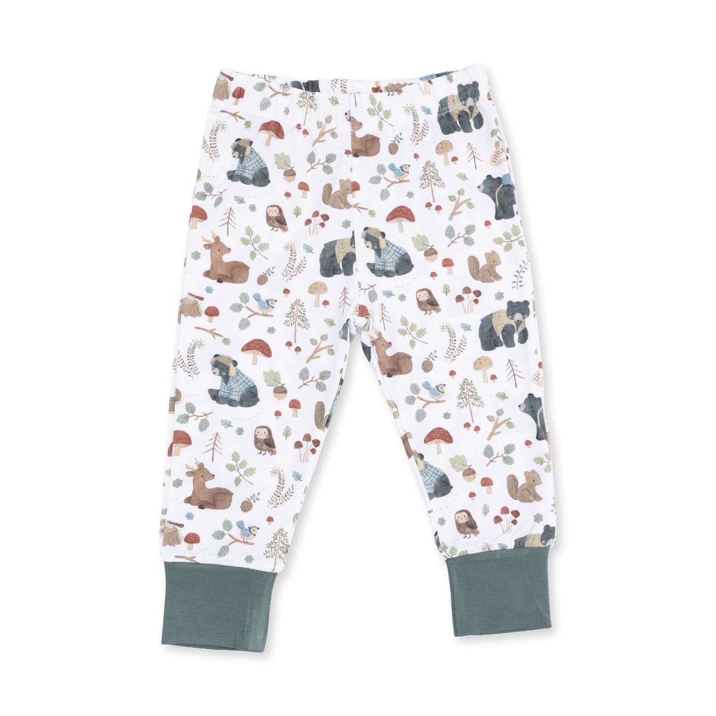 Southern Woodland Animals Green - Long Sleeve Loungewear Set