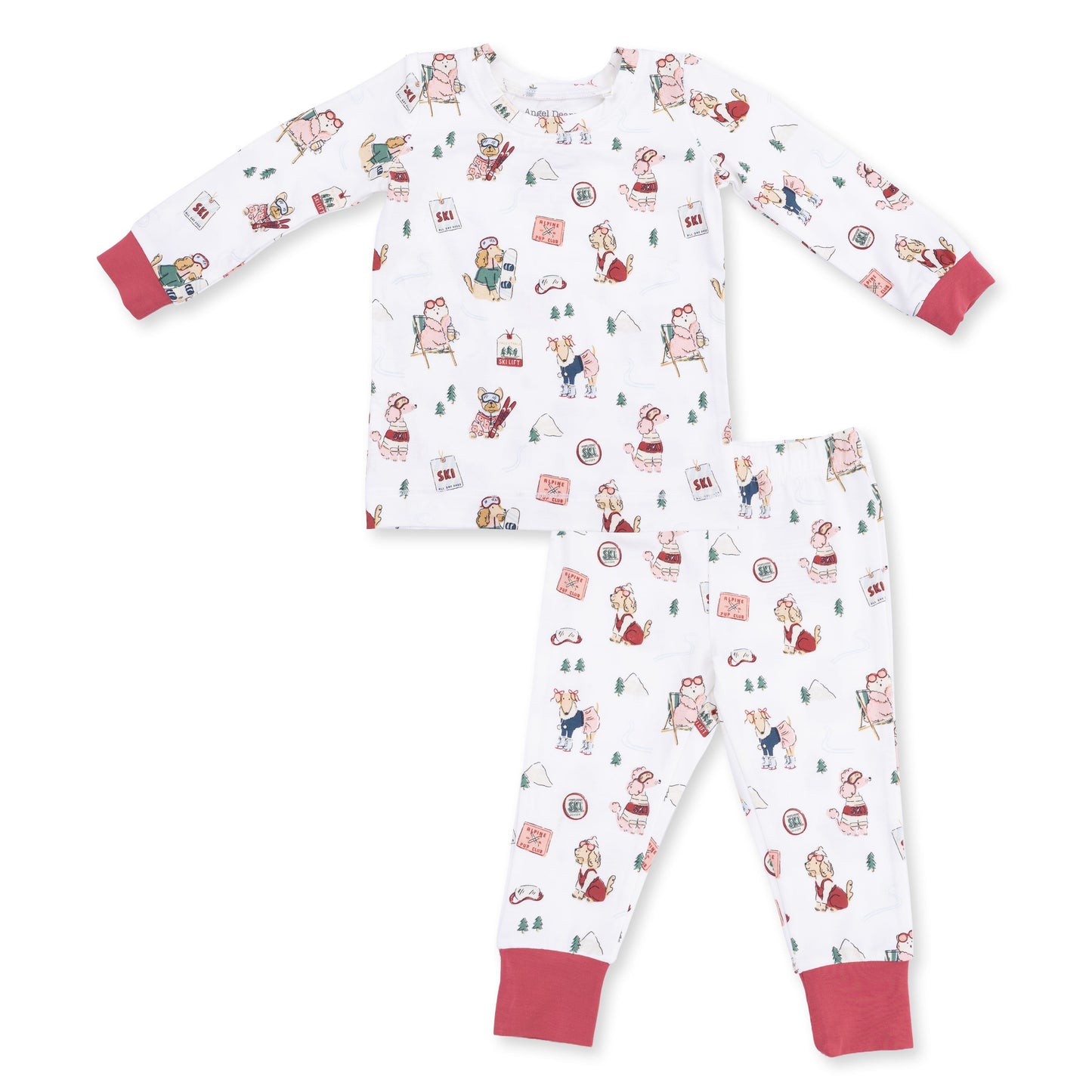Winter Sports Dogs Pink - Long Sleeve Loungewear Set