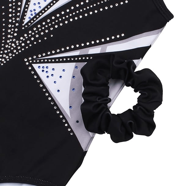 Black and White Starlight Symphony Gymnastics Leotard Set