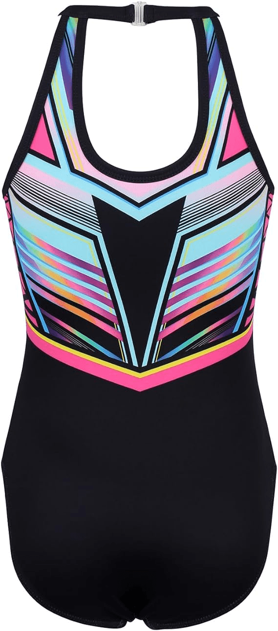 Colorful Geometric Pattern Leotard with Rhinestones Set